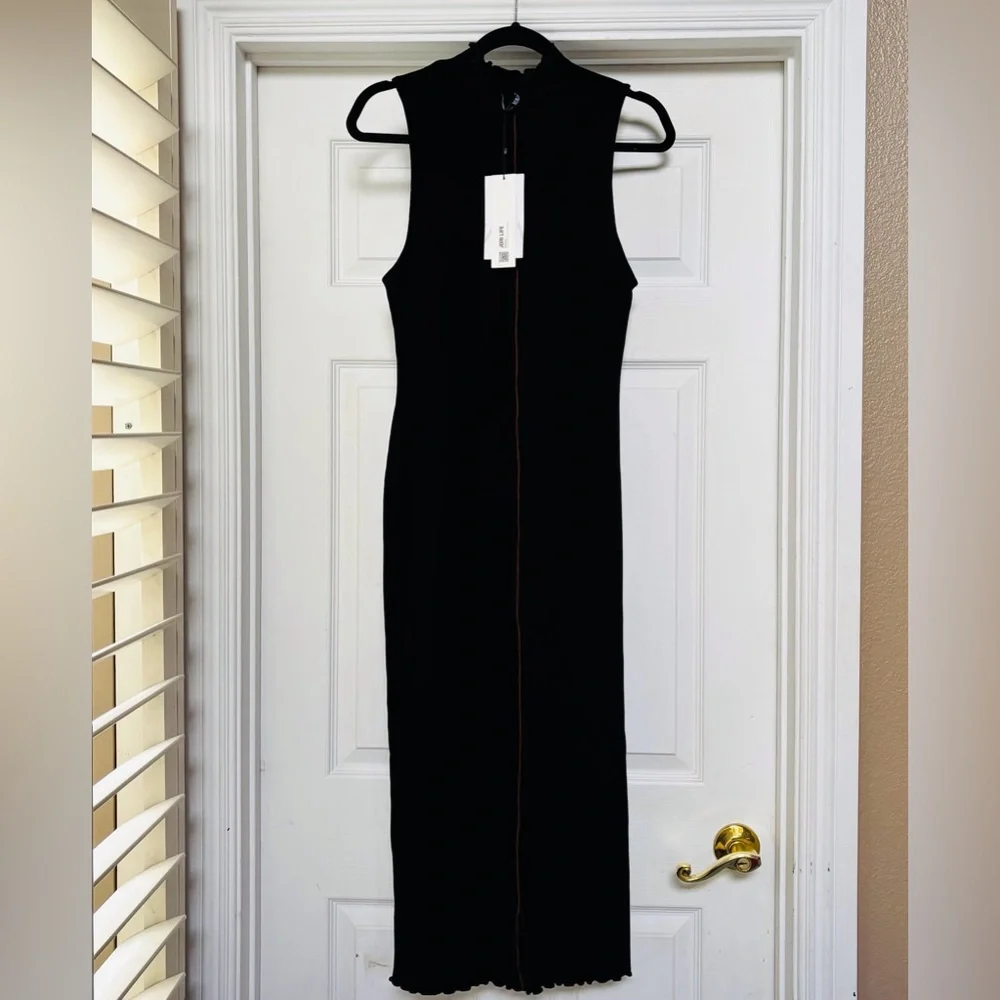 Zara Black Sleeveless Turtleneck Midi Dress - Picture 2 of 8